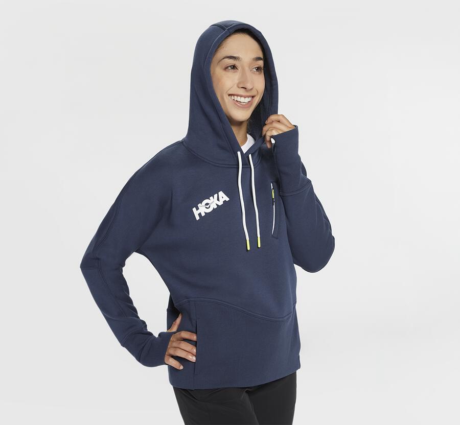 Hoka One One Womens Hoodie - Performance - Navy - DSQG45617